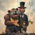 A crying bear and an exhausted soldier – political satire